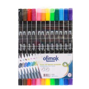OK489 MARCADOR PERMANENTE BROCHA DOBLE PRESENTACION 12 UNIDADES BULTO 96 CAJAS